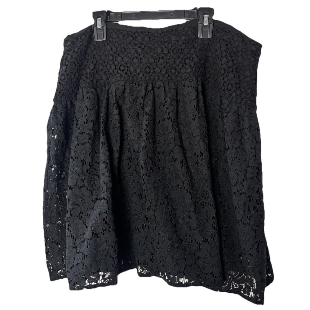 LOFT Black Lace Mini Skirt Size 14 Casual Party Cocktail Lined